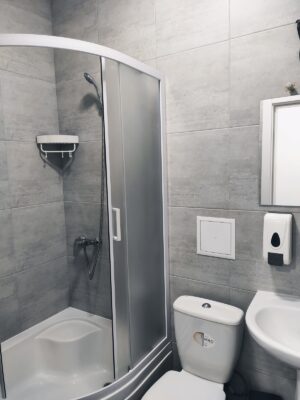 Bathroom in cheap hostel