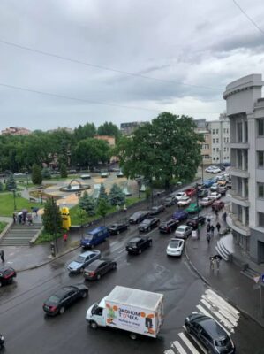 Street view on Kharkiv lovers park