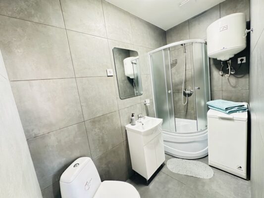 Shower cabin apartment rent daily washing machine